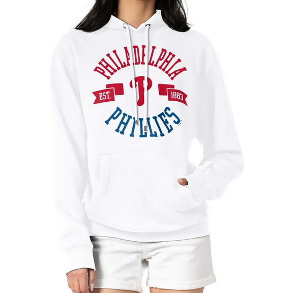 Women's G-III 4Her by Carl Banks White Philadelphia Phillies City Graphic Pullover Hoodie