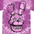 thumbnail image 2 of Five Nights At Freddy's Bonnie Face Men's Purple Spiral Spiral Tie-Dye Crew Neck Short Sleeve T-shirt XXL, 2 of 7