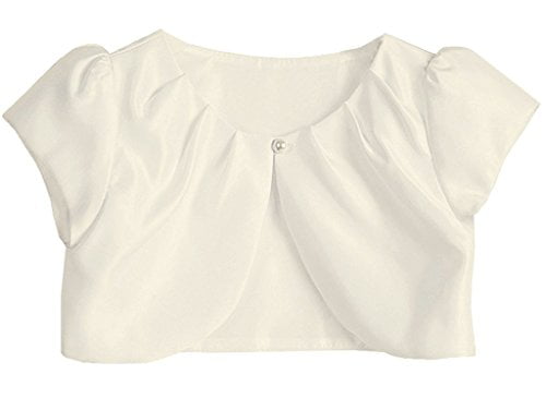 BNY Corner Flower Girl Bolero Plain Bridal Satin Shrug