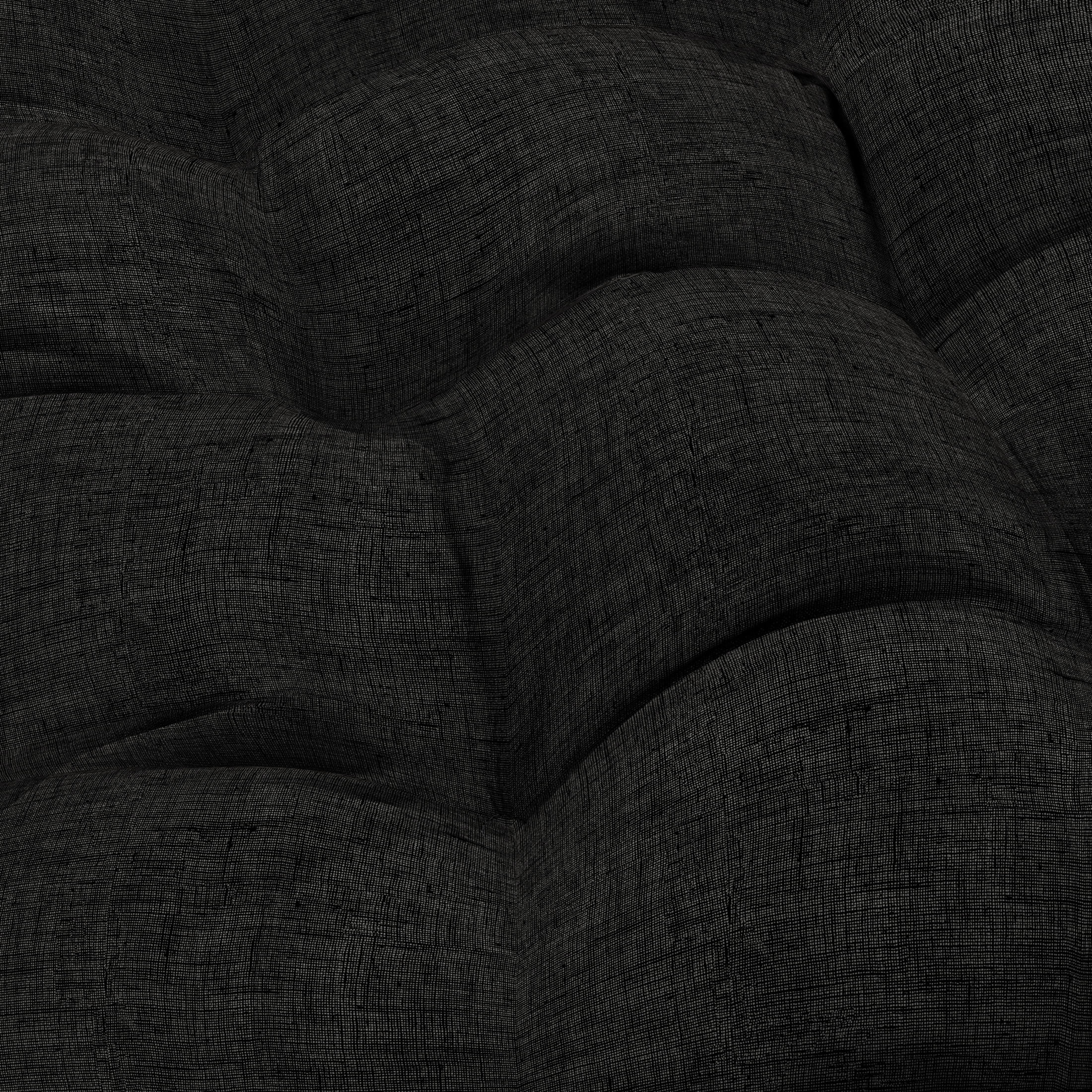 ARDEN Plush Indoor / Outdoor Egg Chair Cushion, 34 x 49, Water Repellent, Fade Resistant, Tufted for Comfort Black Leala
