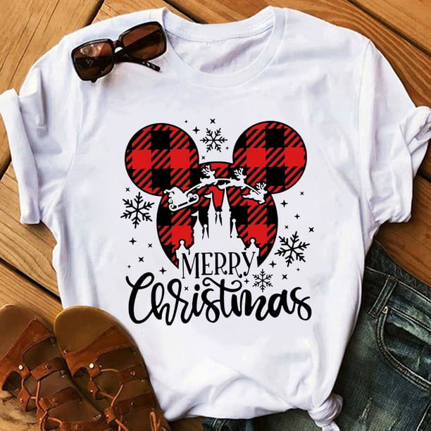 Believe Merry Christmas-ropa para mujer, camiseta de moda de Disney Y2k, blusa blanca de estética para fiesta de Nochebuena
