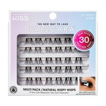 KISS FALSCARA Collection DIY Eyelash Extensions Multipack, Natural Wispy Wisps, 30 Ct.