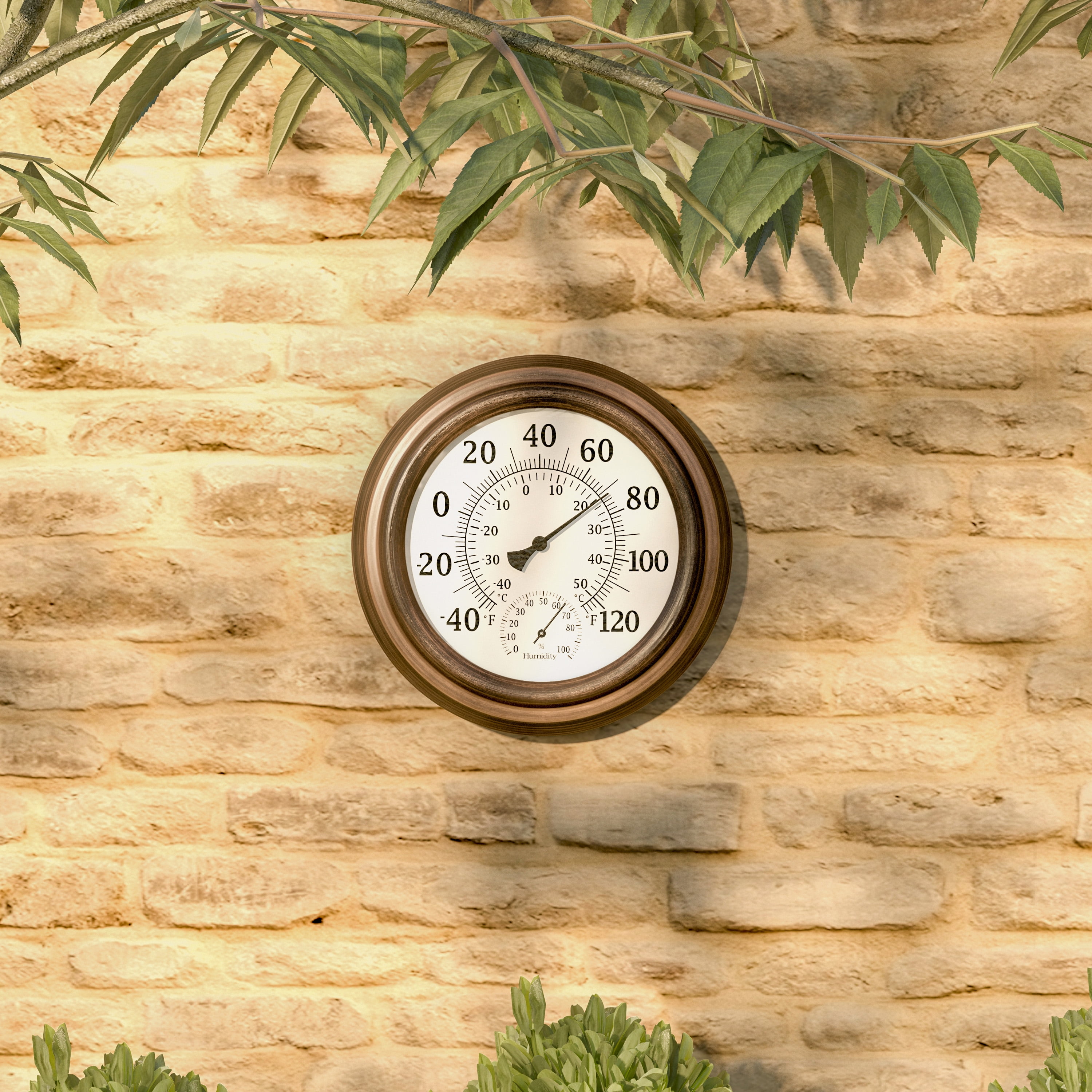 Porch Sunroom Or Anywhere Copper Pure Garden Wall Thermometer
