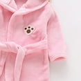 thumbnail image 4 of Boys Girls Kids Soft Flannel Bathrobe,Thickened Warm Hooded Sleep Robe with Waist Tie,Plush Cozy Loungewear Fall Winter for Boys Girls 18 24 Months 3T 4T Toddler Pajamas,Pink,Size 18-24 Months, 4 of 6