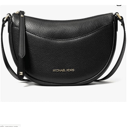 Michael Kors Dover Small Leather Crossbody Bag Purse Handbag (Black)