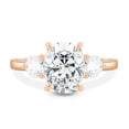 thumbnail image 2 of 3.00Ct Elongated Cushion Cut Lab-Grown Diamond Trilogy Engagement Ring, Cathedral, 18K Rose Gold, 2 of 7