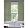 thumbnail image 2 of Green Solid Color Sheer Curtains 63 Inch Length 2 Panels Set, Aesthetics Contemporary Luxury Voile Window Treatment Rod Pocket Curtains Sheers Drapes for Bedroom/Living Room/Kitchen 52x"63"x2, 2 of 7