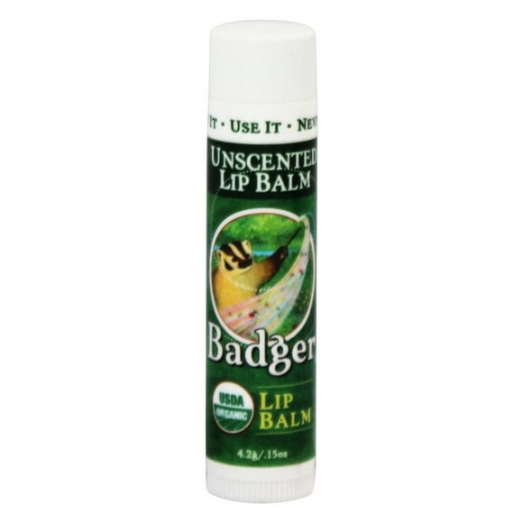 Badger - Bâton de Baume à Lèvres Non Parfumé - 0,15 oz.