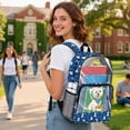 thumbnail image 3 of SEANATIVE PVC Clear Backpack for Kids Transparent School Backpack Large Capacity Clear Bag Bookbag Daypack for Elementary Middle School, Westie Dog Paw Bone Blue West Highland White Terrier, 3 of 7
