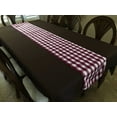 thumbnail image 2 of Poplin Table Runner Gingham Checkered Burgundy, 2 of 2