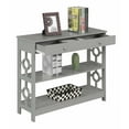 thumbnail image 3 of Convenience Concepts Ring 1 Drawer Console Table with Shelves, Gray, 3 of 8