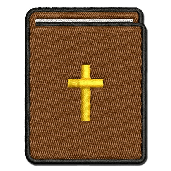 Bible Christian Cross Icon Applique Multi-Color Embroidered Iron-On Patch - 2.5 Inch Small