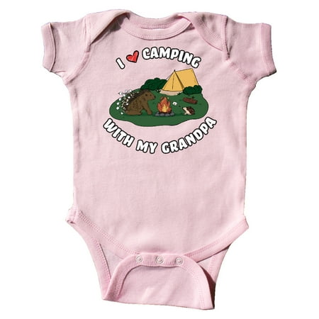 

Inktastic I Heart Camping With My Grandpa with Hedgehog and Porcupine Gift Baby Boy or Baby Girl Bodysuit