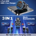 thumbnail image 2 of Cargador de coche Avatcen, 65 W, USB C, 4 puertos con cable USB-C, paquete de 2, 2 of 7
