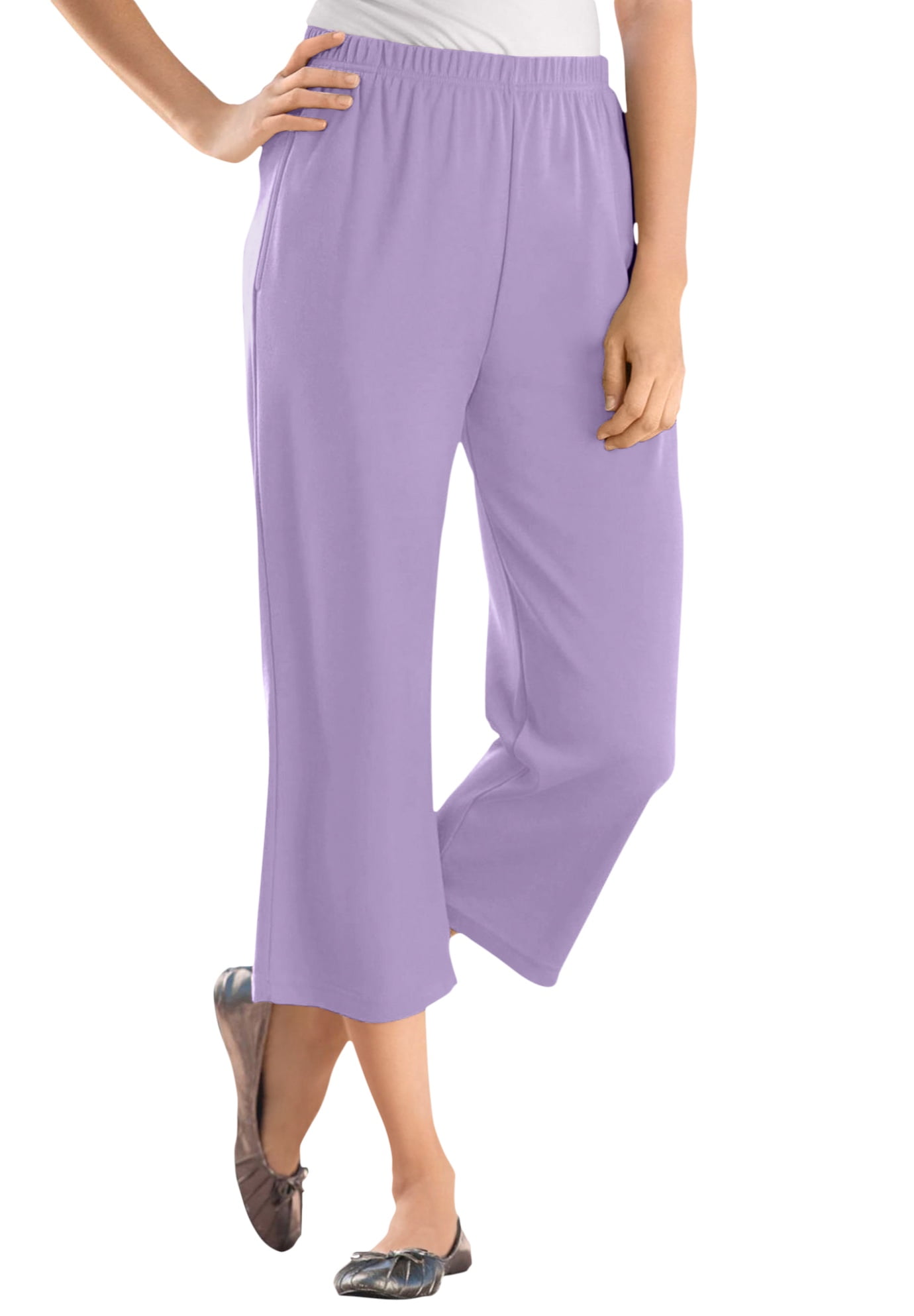 Plus Size 7-Day Knit Capri Pants 