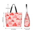 thumbnail image 6 of Bingfone Canvas Tote Bag For Women With Inner Pocket Aesthetic Cute Shopping Tote Bags Reusable Grocery Bags-Cute Mushroom1, 6 of 9