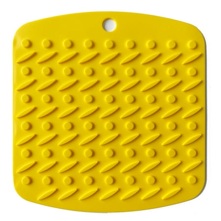 

Kitchen Table Placemat Silicone Square Pot Holder Mat Non Slip Hot Pad Spoon Rest for Hot Pots Pans Place Mat Countertop Mats Dinner Drying Pad Jar Opener and Spoon Rests Non Slip Yellow pinshui