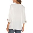thumbnail image 4 of Grosy Womens Plus Size Tops 3/4 Sleeve V Neck Shirts Tunic Casual Floral Embroidered Loose Summer Fall Blouses Mexican Peasant Cotton Rayon Shirts-354/White/XL, 4 of 8