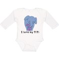 thumbnail image 3 of Inktastic I Love my TiTi Elephant Blue Purple Boys or Girls Long Sleeve Baby Bodysuit, 3 of 5