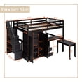 thumbnail image 4 of Duxelifin Full Loft Bed with Desk and Stairs, Wooden Loft Bed with Storage Drawers & Wardrobe, High Loft Bed Frame for Adults Teens- Espresso, 4 of 6