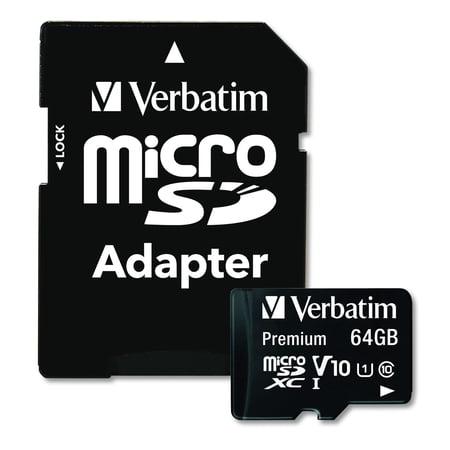 Verbatim 64 GB microSDXC Flash Memory Card with Adapter