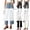 White(Ladies Jeans), variant on GUACER Straight Leg Jeans for Women Trendy High Waisted Solid Cropped Casual Loose Denim Pants with Pockets