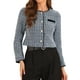 thumbnail image 1 of CHAQUETA DE TWEED PARA MUJER CON CUELLO REDONDO Y CIERRE DE BOTONES DE LARGA MANGA M AZUL BLANCO, 1 of 6