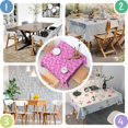 thumbnail image 4 of Pink Halloween Pattern Square Tablecloth,Waterproof Square Table Cover,Wipeable Spillproof Washable Table Cover for Home Kitchen Party Decor 60"x60"(152x152cm), 4 of 6