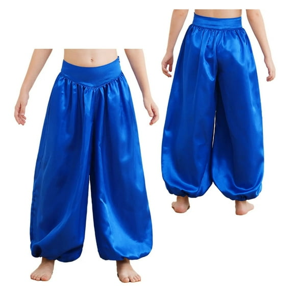 Women Men Prince Cosplay Harem Pants Satin Belly Dance Tribal Harem Long for Masquerade Party Trousers