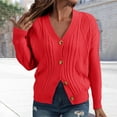 thumbnail image 2 of iHPH7 Button Up Cardigans for Women Fisherman Sweater Women Travel Cardigan Open Front Cardigan for Women Fall Sweaters for Women Going Out Tops for Women Casual Outerwear Red XL, 2 of 9