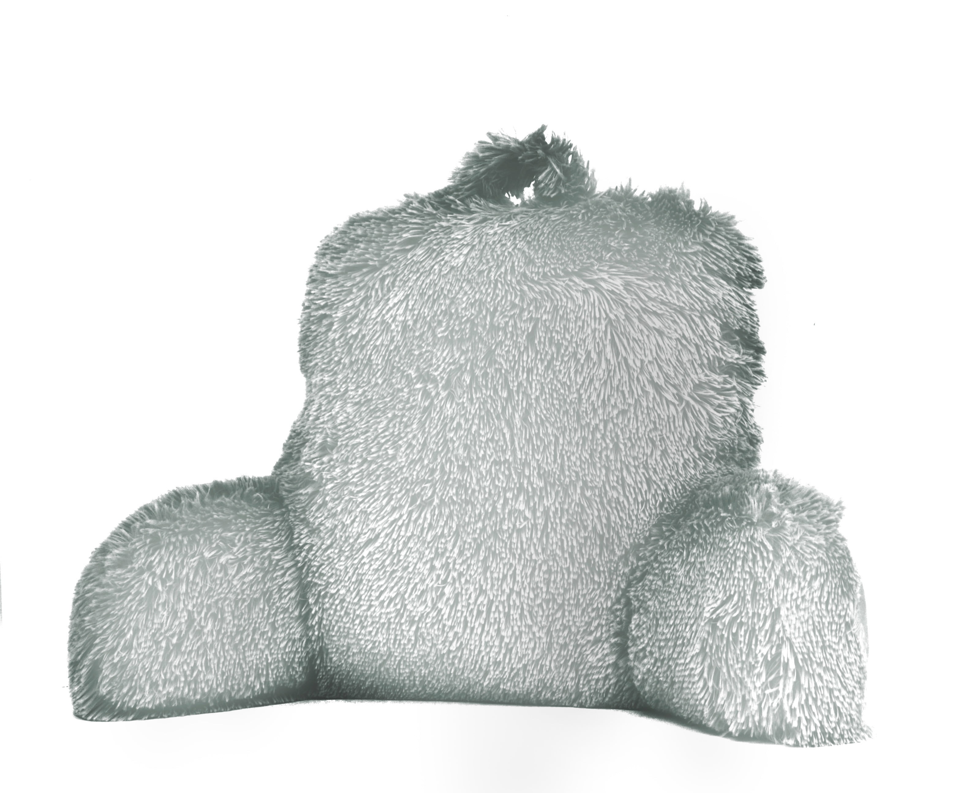 Mainstays Long Hair Faux Fur Backrest Pillow, Gray