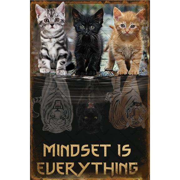 Noete Hang in There Cat Poster Vintage 12x16 Inch Retro Tin Sign, Cute Cat Wall Art for Home, Office & Gifts, Funny Motivational Cat Poster Print for Cat Lovers