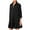 Black, variant on Women's Tunic Shirt Mini Dress Long Sleeve Cotton Linen Short Dress Button Down Ruffle Hem Shift Dresses Black