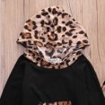 thumbnail image 4 of Franhais Baby 2PCS Outfit Set, Hoodie Front Big Pocket Top, Long Leopard Pattern Straps Pants Set, 4 of 8