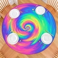 thumbnail image 2 of Rainbow Tie Dye Spiral Pattern Round Fitted Tablecloth with Elastic Edge,Dining Table Cover Waterproof,Outdoor Round Tablecloth for Camping,Dining,Indoor and Outdoor, 2 of 7