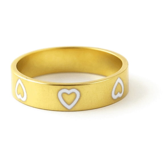 925 Sterling Silver White Enamel Band Ring - Solid Silver Handmade Ring For Women - Valentine Day Gift - Promise Ring For Her - Wedding Band