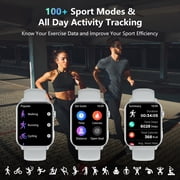 Blackview Smart Watch fits for Android iPhone,IP68 Waterproof,with Bluetooth Call(Answer/Make Calls) for Women Men 1.83 HD Screen Fitness Watch with AI Voice,GRAY