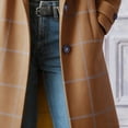 thumbnail image 5 of Women's Retro Lapel Long Plaid Coat 2025 Fall Winter Casual Elegant Double-breasted Work Suit Jacket, 5 of 8