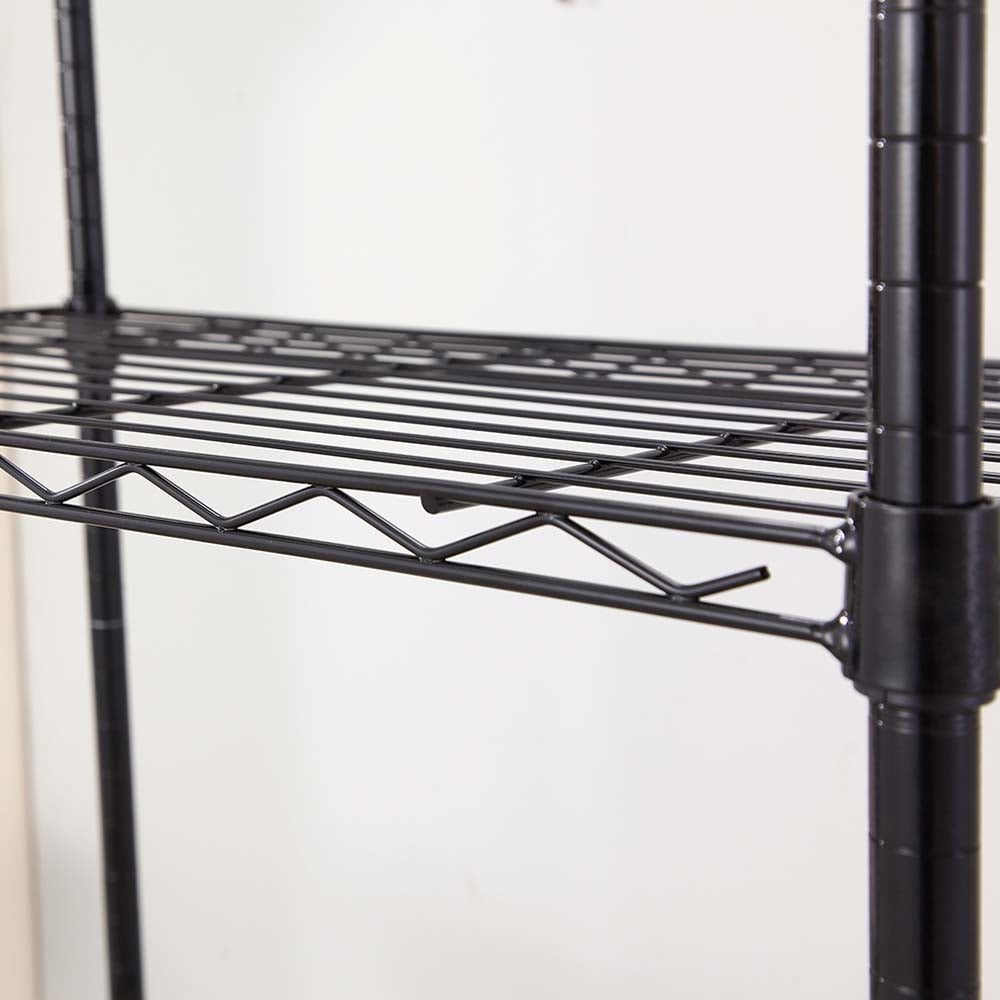 4 tier black coating shelving unit 14x24x53in
