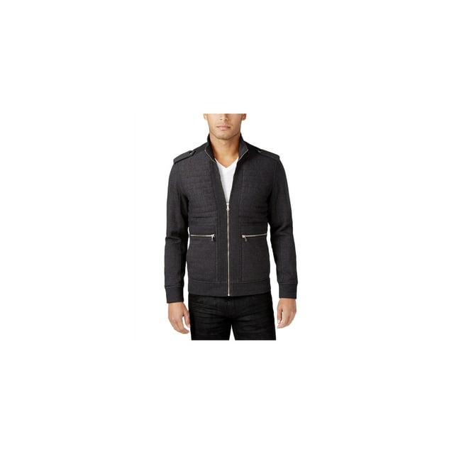 I.N.C Veste Matelassée et Côtelée pour Hommes, Gris, Moyen