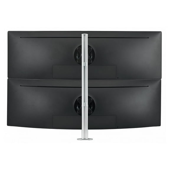 Atdec Post Mounted Dual Display Stand with Heavy Duty F-Clamp, Silver