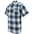 thumbnail image 2 of G-Style USA Western Casual Plaid Short Sleeve Button Up Shirt SS30 - Light Blue - X-Large, 2 of 5