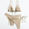 thumbnail image 4 of DGMIOCS Women's Triangle Bikini Bikini Set Beige S, 4 of 7