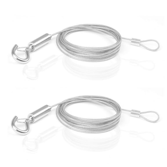 2 Packs Adjustable Picture Hanging Rope Heavy Duty Stainless Steel Wire with Loop and Hook Hold Up to 20kg / 40lbs