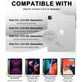 thumbnail image 5 of KOMI iPad Pro 12.9 2022/2021/2020/2018 Case, Rugged iPad Pro 12.9 6th/5th/4th/3rd Generation Case with Kickstand/Swivel Handle Grip/Shoulder Strap/Wireless Apple Pencil Charging Pencil Holder, Black, 5 of 5