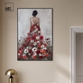 thumbnail image 3 of Rose Blossom Couture Canvas Ebony Portrait Art by Art Remedy, Black Frame, 30" x 45", 3 of 7