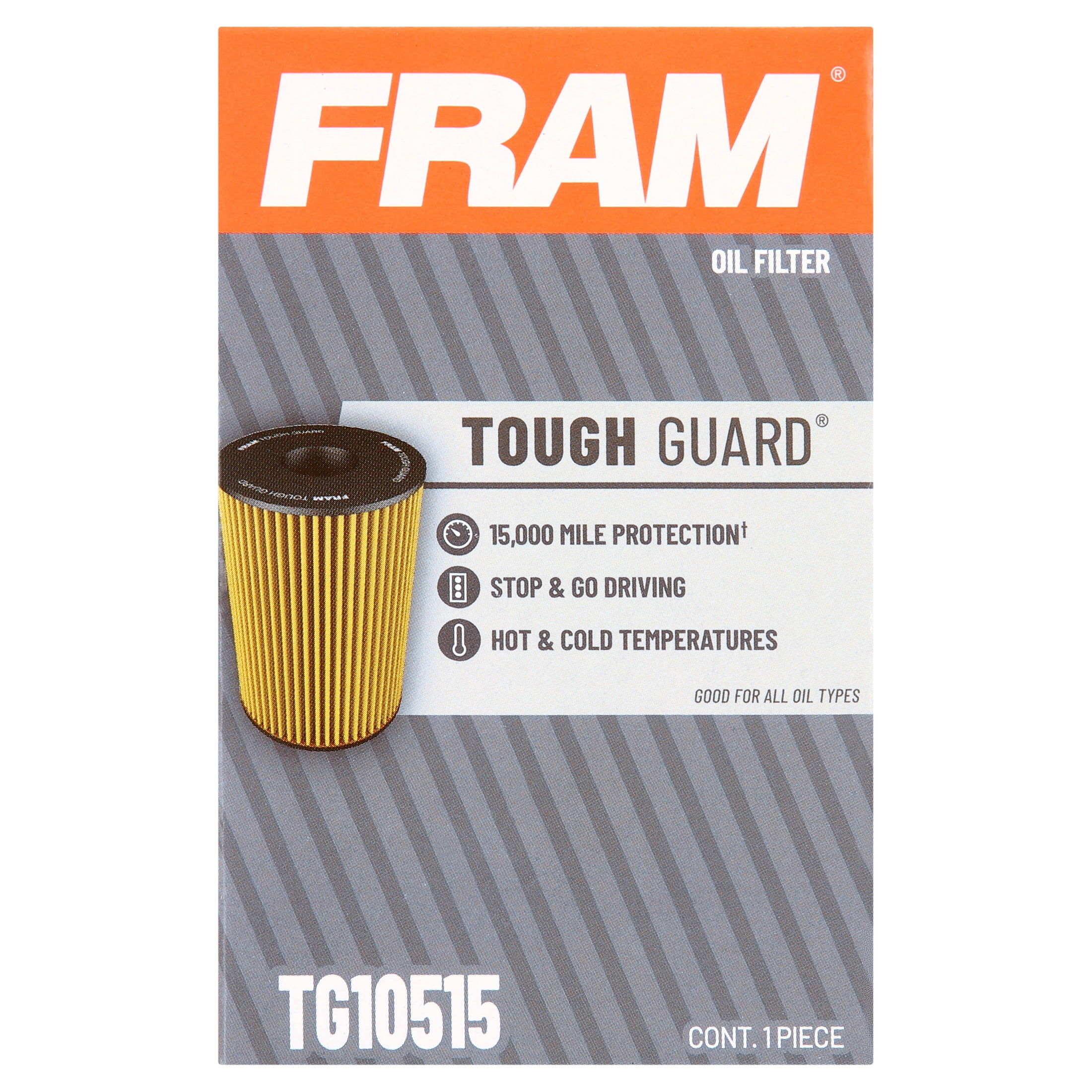 (3 pack) FRAM Tough Guard 15,000 Mile Protection Oil Filter, TG10515 Fits select: 2009 HYUNDAI SANTA FE, 2008-2009 KIA SORENTO