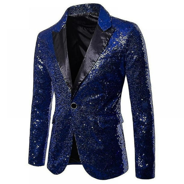 Chaquetas de traje de lentejuelas con purpurina para hombre, abrigos de fiesta de disfraces de espectáculo elegante,