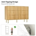 thumbnail image 6 of 6 Drawers Dresser for Bedroom, Fluted Dresser Chest of Drawers with Handle, Wood Modern Dressers for Closet, Bedroom Furniture Storage Organizer for Living Room, Hallway, 6 of 7