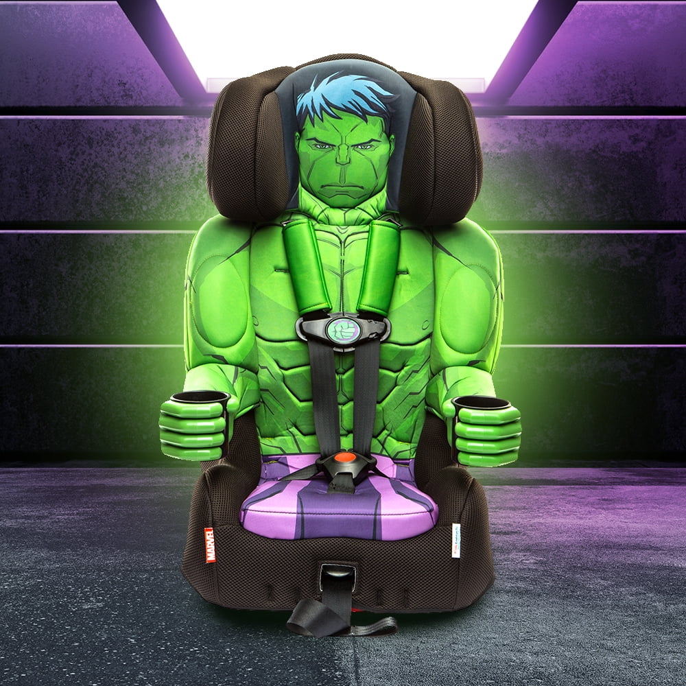 KidsEmbrace Incredible Hulk 2-in-1 Combination Harness to Booster Car, Forward-Facing Harness, Booster, Multi-Position Headrest, Toddler